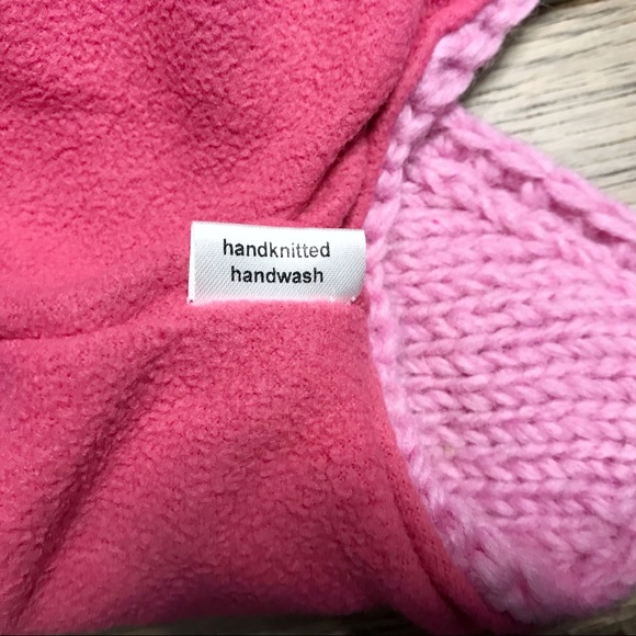 KP DESIGNS NORWAY Pink wool fleece lined hat - Picture 5 of 5